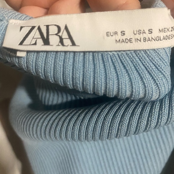 Zara Baby Blue Bodycon Dress Size Small - Picture 6 of 6